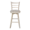 International Concepts Emily Bar Height Stool, 30" Seat Height, with Swivel, Unfinished S-6173SW